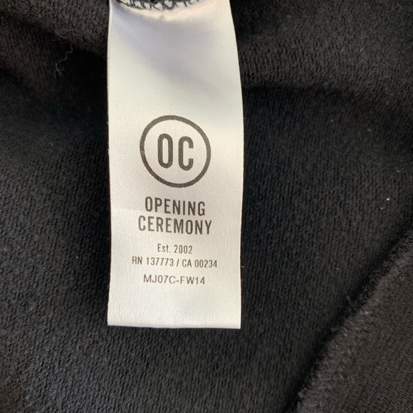 Opening Ceremony XL Black Hand Cube Embossed Sweatshirt Crew Neck OC Charcoal - Picture 5 of 13